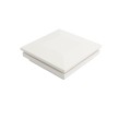 4" Sq. Ornamental Low Voltage LED Lighted Vinyl Post Cap for Vinyl Fence and Railing (Cool White) White