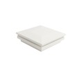 4" Sq. Ornamental Low Voltage LED Lighted Vinyl Post Cap for Vinyl Fence and Railing (Cool White) White