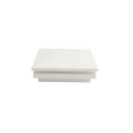 4" Sq. Ornamental Low Voltage LED Lighted Vinyl Post Cap for Vinyl Fence and Railing (Cool White) White