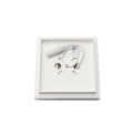 4" Sq. Ornamental Low Voltage LED Lighted Vinyl Post Cap for Vinyl Fence and Railing (Cool White) White
