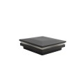 4" Sq. Ornamental Low Voltage LED Lighted Combo Vinyl Post Cap for Vinyl Fence and Railing (Warm White) Textured Black