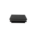 4? Sq. Ornamental Low Voltage LED Lighted Combo Vinyl Post Cap for Vinyl Fence and Railing (Cool White) Textured Black