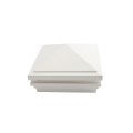4 1/4" Sq. Ornamental Downward Low Voltage LED Lighted Vinyl Post Cap for Vinyl Fence and Railing (Warm White) White