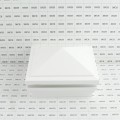 4 1/4" Sq. Ornamental Downward Low Voltage LED Lighted Vinyl Post Cap for Vinyl Fence and Railing (Warm White) White