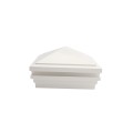 4 1/4" Sq. Ornamental Downward Low Voltage LED Lighted Vinyl Post Cap for Vinyl Fence and Railing (Warm White) White