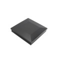 4 1/4" Sq. Ornamental Low Voltage LED Lighted Vinyl Post Cap for Vinyl Fence and Railing (Cool White) Black
