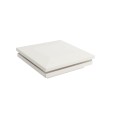 4 1/4" Sq. Ornamental Low Voltage LED Lighted Vinyl Post Cap for Vinyl Fence and Railing (Warm White) White