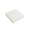 4 1/4" Sq. Ornamental Low Voltage LED Lighted Vinyl Post Cap for Vinyl Fence and Railing (Warm White) White