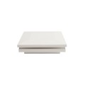 4 1/4" Sq. Ornamental Low Voltage LED Lighted Vinyl Post Cap for Vinyl Fence and Railing (Warm White) White