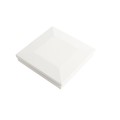 4 1/4" Sq. Ornamental Low Voltage LED Lighted Vinyl Post Cap for Vinyl Fence and Railing (Cool White) White 