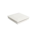 4 1/2" Sq. Ornamental Low Voltage LED Lighted Vinyl Post Cap for Vinyl Fence and Railing (Warm White) White
