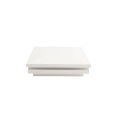 4 1/2" Sq. Ornamental Low Voltage LED Lighted Vinyl Post Cap for Vinyl Fence and Railing (Cool White) White