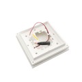 4 1/2" Sq. Ornamental Low Voltage LED Lighted Vinyl Post Cap for Vinyl Fence and Railing (Cool White) White