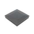 4 1/4" Sq. Ornamental Low Voltage LED Lighted Combo Vinyl Post Cap for Vinyl Fence and Railing (Warm White) Black
