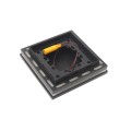 4 1/4" Sq. Ornamental Low Voltage LED Lighted Combo Vinyl Post Cap for Vinyl Fence and Railing (Warm White) Black