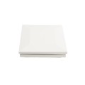 4 1/2" Sq. Ornamental Low Voltage LED Lighted Combo Vinyl Post Cap for Vinyl Fence and Railing (Cool White) White