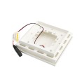 4 1/2" Sq. Ornamental Low Voltage LED Lighted Combo Vinyl Post Cap for Vinyl Fence and Railing (Cool White) White