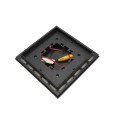 5" Sq. Ornamental Downward Low Voltage LED Lighted Vinyl Post Cap for Vinyl Fence and Railing (Warm White) Black