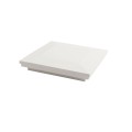 5.5" Sq. Ornamental Downward Low Voltage LED Lighted Vinyl Post Cap for Vinyl Fence and Railing (Cool White) White