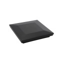5 1/2" Sq. Ornamental Downward Low Voltage LED Lighted Vinyl Post Cap For AZEK/TimberTech Post Sleeves (Low Gloss Black)