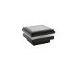 2" Sq. Ornamental Solar LED Lighted Vinyl Post Cap for Vinyl Fence and Railing (Black)