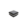 2" Sq. Ornamental Solar LED Lighted Vinyl Post Cap for Vinyl Fence and Railing (Textured Black)