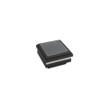 2" Sq. Ornamental Solar LED Lighted Vinyl Post Cap for Vinyl Fence and Railing (Textured Black)