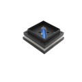 2.5? Sq. Ornamental Solar LED Lighted Vinyl Post Cap for Vinyl Fence and Railing (Textured Black)