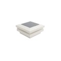 2.5" Sq. Ornamental Solar LED Lighted Vinyl Post Cap for Vinyl Fence and Railing (White)