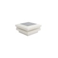 2.5" Sq. Ornamental Solar LED Lighted Vinyl Post Cap for Vinyl Fence and Railing (White)