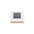 LMT 1821W 3" Sq. Ornamental Solar LED Lighted Vinyl Post Cap - White