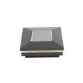 3.5" Sq. Ornamental Solar LED Lighted Vinyl Post Cap for Vinyl Fence and Railing (Black)