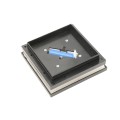 3.5" Sq. Ornamental Solar LED Lighted Vinyl Post Cap for Vinyl Fence and Railing (Black)