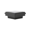 2" Sq. Ornamental Downward Solar LED Lighted Vinyl Post Cap for Vinyl Fence and Railing (Textured Black)