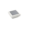 2" Sq. Ornamental Downward Solar LED Lighted Vinyl Post Cap for Vinyl Fence and Railing (White)