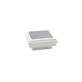 2" Sq. Ornamental Downward Solar LED Lighted Vinyl Post Cap for Vinyl Fence and Railing (White)
