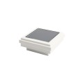 2" Sq. Ornamental Downward Solar LED Lighted Vinyl Post Cap for Vinyl Fence and Railing (White)