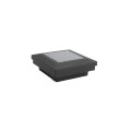 2.5? Sq. Ornamental Downward Solar LED Lighted Vinyl Post Cap for Vinyl Fence and Railing (Textured Black)