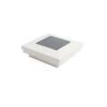 3" Sq. Ornamental Downward Solar LED Lighted Vinyl Post Cap for Vinyl Fence and Railing (White)