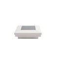 3" Sq. Ornamental Downward Solar LED Lighted Vinyl Post Cap for Vinyl Fence and Railing (White)