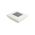 3.5" Sq. Ornamental Downward Solar LED Lighted Vinyl Post Cap for Vinyl Fence and Railing (White)