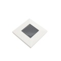 3.5" Sq. Ornamental Downward Solar LED Lighted Vinyl Post Cap for Vinyl Fence and Railing (White)