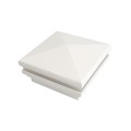 3.625" Sq. Neptune Halo Low Voltage LED Lighted Vinyl Post Cap for Vinyl Fence and Railing (Cool White) White