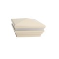 4" Sq. Neptune Halo Low Voltage LED Lighted Vinyl Post Cap for Vinyl Fence and Railing (Warm White) Almond