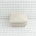4" Sq. Neptune Halo Low Voltage LED Lighted Vinyl Post Cap for Vinyl Fence and Railing (Warm White) Almond