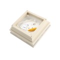 4" Sq. Neptune Halo Low Voltage LED Lighted Vinyl Post Cap for Vinyl Fence and Railing (Warm White) Almond