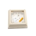 4" Sq. Neptune Halo Low Voltage LED Lighted Vinyl Post Cap for Vinyl Fence and Railing (Warm White) Almond