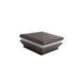 4" Sq. Neptune Halo Low Voltage LED Lighted Vinyl Post Cap for Vinyl Fence and Railing (Warm White) Antique Brown