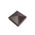 4" Sq. Neptune Halo Low Voltage LED Lighted Vinyl Post Cap for Vinyl Fence and Railing (Warm White) Antique Brown
