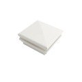 4" Sq. Neptune Halo Low Voltage LED Lighted Vinyl Post Cap for Vinyl Fence and Railing (Cool White) White